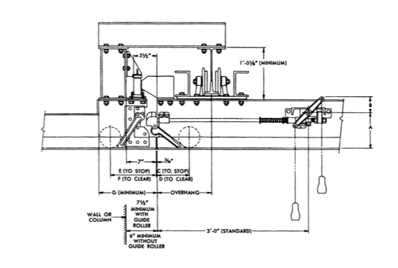 Hand Operated Latch Trambeam illustration