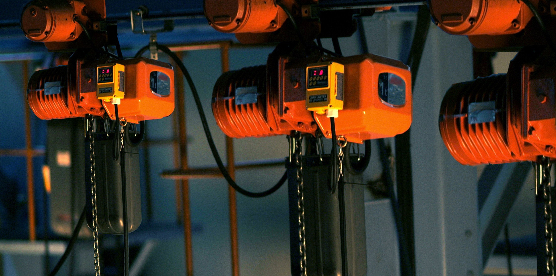 Lifts in a row at a warehouse
