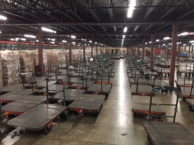 nutting carts in warehouse